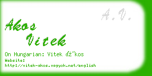 akos vitek business card